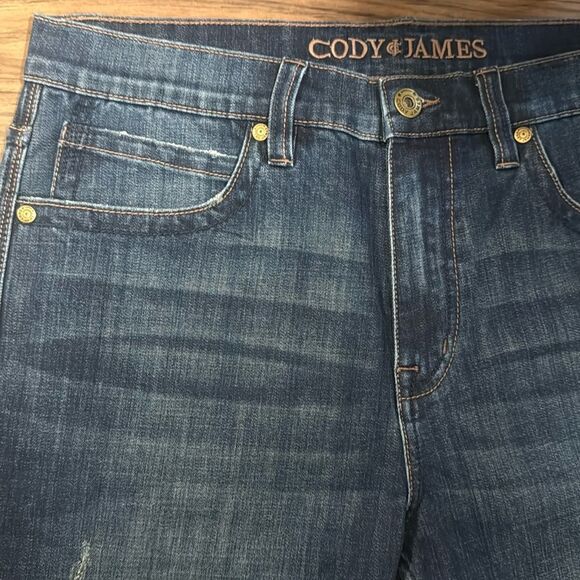 Cody James Men's Blue Denim Bootcut Leg Jeans - Picture 3 of 7